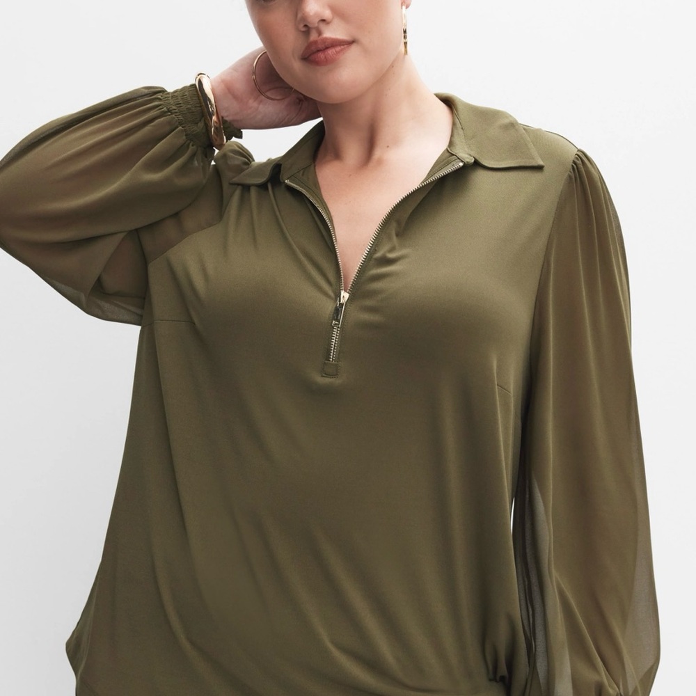 Melanie Lyne Gold Blouse 3X